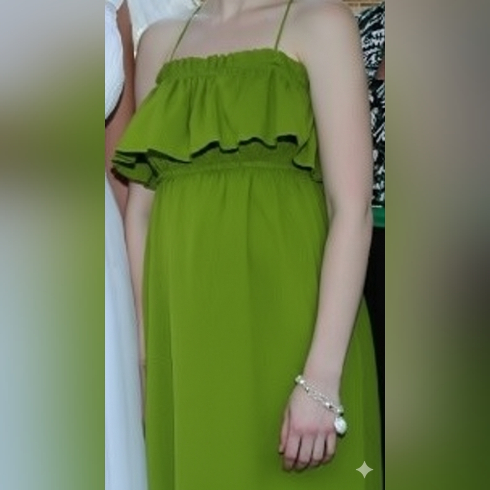 Banana Republic Strappy Green Ruffle Sundress